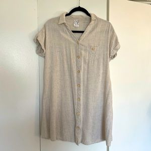 Cream Button-down Dress